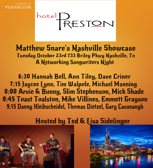 Songwriters Night Tonight