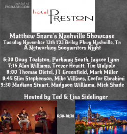 Nashville Songwriters Night Tonight